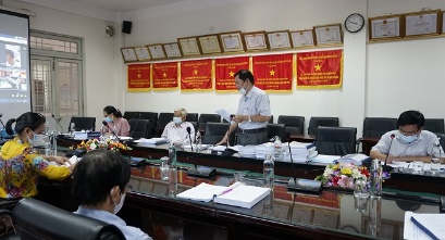 Ông Nguyễn Văn Thành – Giám đốc Sở KH&CN, Phó chủ tịch Hội đồng phát biểu tại buổi nghiệm thu.
