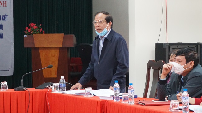 Ông Nguyễn Văn Sương, Phó Chủ Tịch UBND huyện Trà Bồng phát biểu tại Hội nghị.