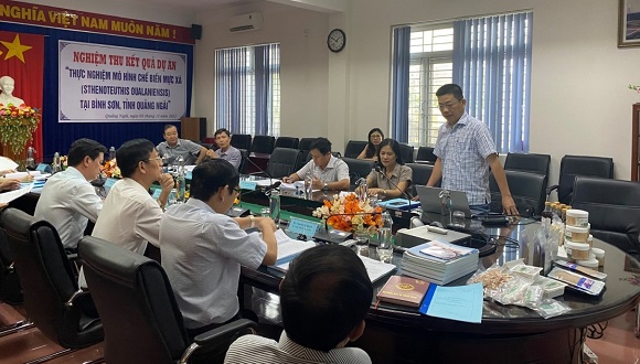 Nghiệm thu kết quả nhiệm vụ khoa học và công nghệ cấp tỉnh “Thực nghiệm mô hình chế biến mực xà tại Bình Sơn, tỉnh Quảng Ngãi”.