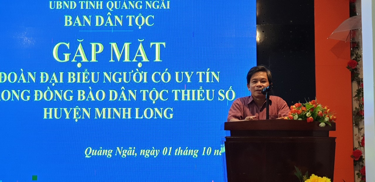 Lãnh đạo Ban Dân tộc tỉnh tiếp Đoàn người có uy tín trong đồng bào dân tộc thiểu số huyện Minh Long